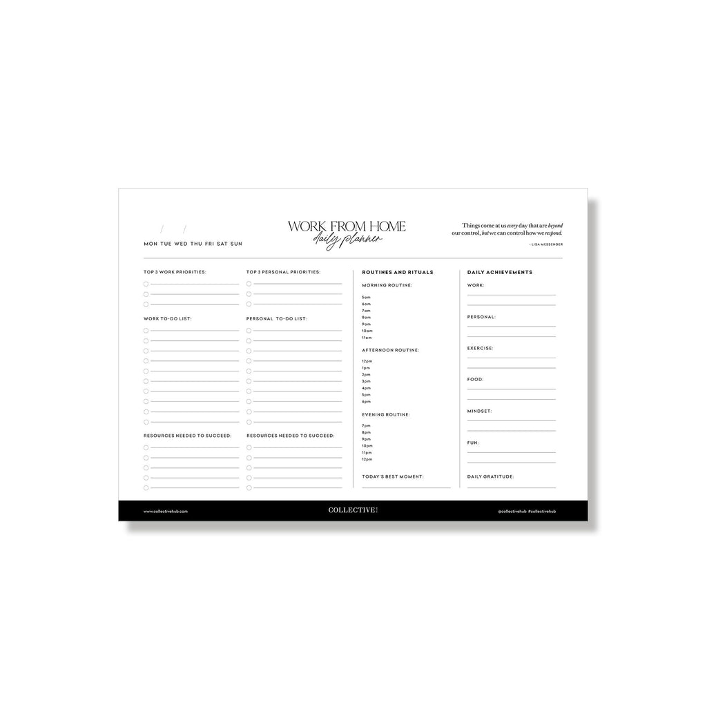 Work From Home Planner Notepad